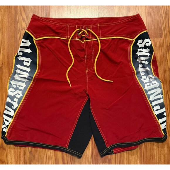 Alpinestars Board Shorts Mens 36 10" Skull Swim Trunks Y2K - Picture 2 of 6